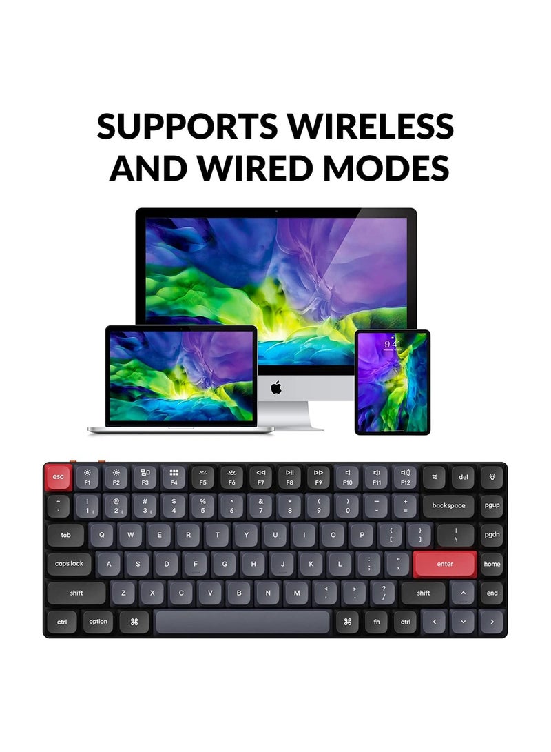 K3 Pro Wireless Custom Mechanical Keyboard, 75% Layout QMK/VIA Programmable Bluetooth/Wired RGB Ultra-Slim with Hot-swappable Gateron Low-Profile Red Compatible with Mac Windows Linux