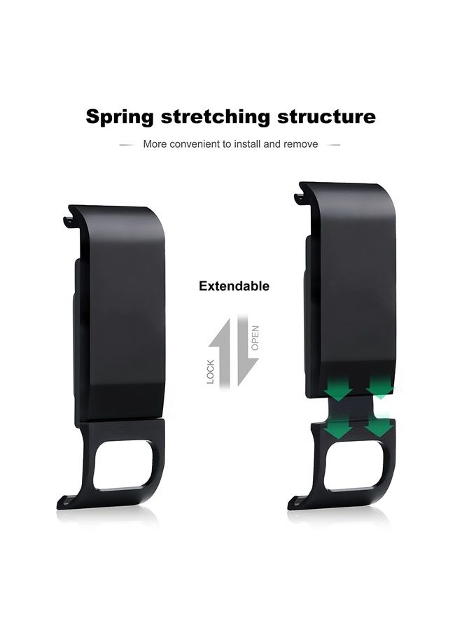 Aluminum Side Door Cover for GoPro Hero 9 10 11 Black Removable Replacement Battery Door Cover with Type-C Port for GoPro HERO9 HERO10 HERO11 Black Charging Without Removing Battery Door Cover