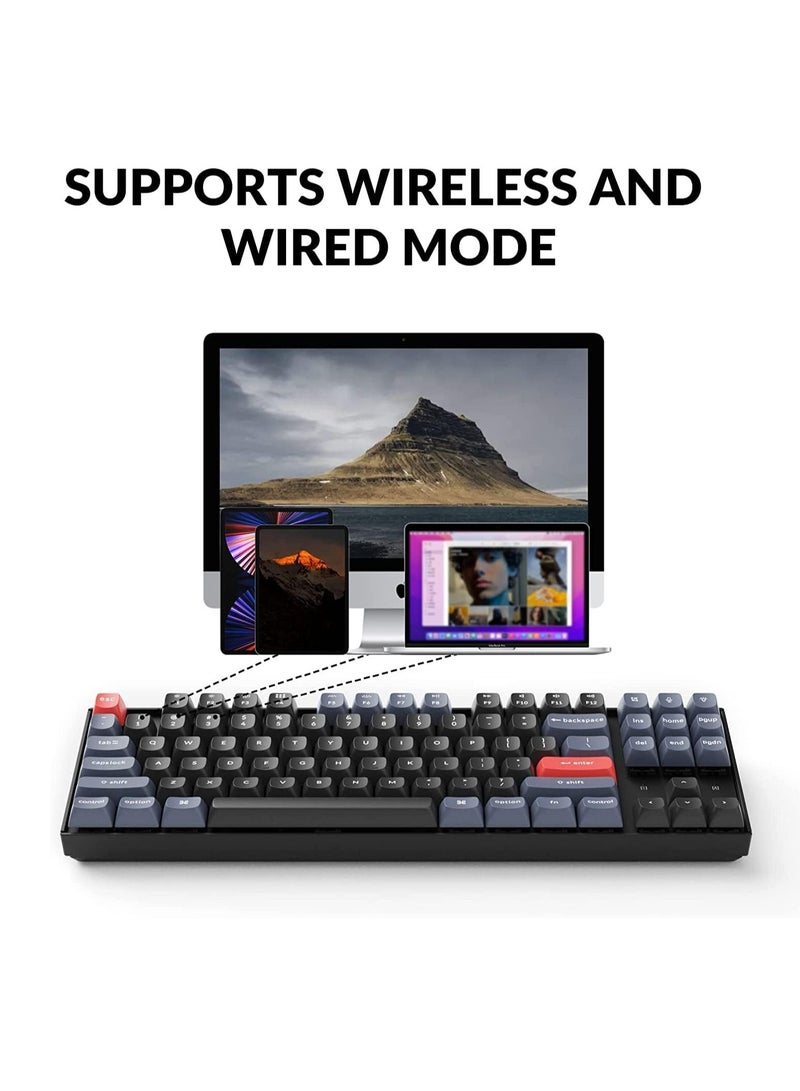 K8 Pro QMK/VIA Wireless Mechanical Keyboard, Hot-Swappable TKL Custom Programmable Macro Wired Keyboard with Gateron G Pro Red Switch, RGB Backlit, PBT Keycaps for Mac Windows Linux