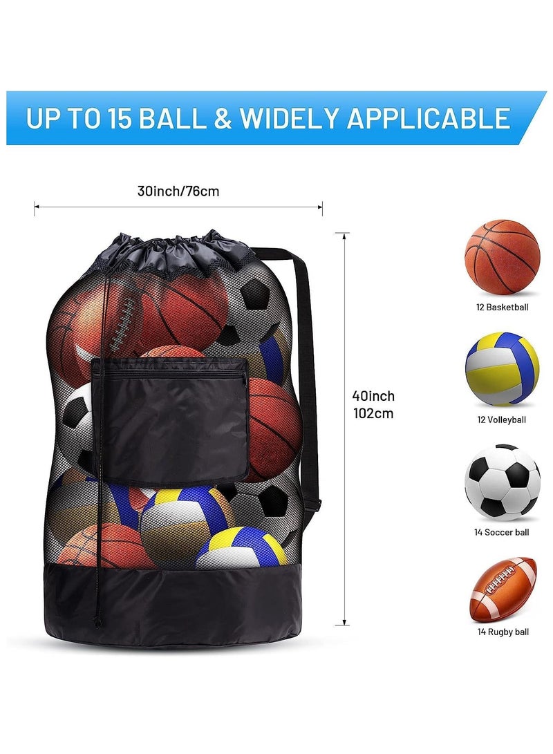 Mesh Bag for Ball, Waterproof Extra Large Duffel Bag Heavy Duty Net Ball Shoulder Bag, Durable Mesh Drawstring Bag Gym Sports Equipment Bag Large Mesh Net Bag