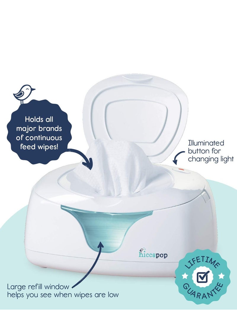 hiccapop Wipe Warmer and Baby Wet Wipes Dispenser Case with Changing Light