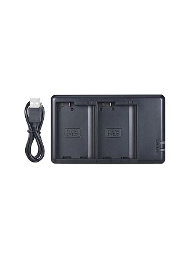 2-Channel Micro USB Camera Battery Charger For Nikon EN-EL15 Battery Black