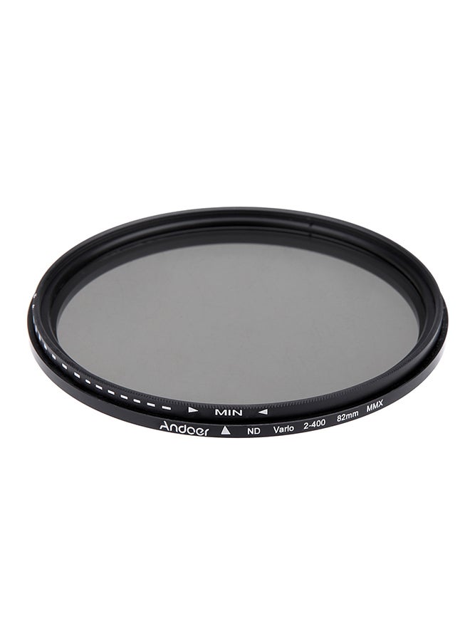 Neutral Density Adjustable ND2 To ND400 Variable Filter 8.2cm Black/Clear