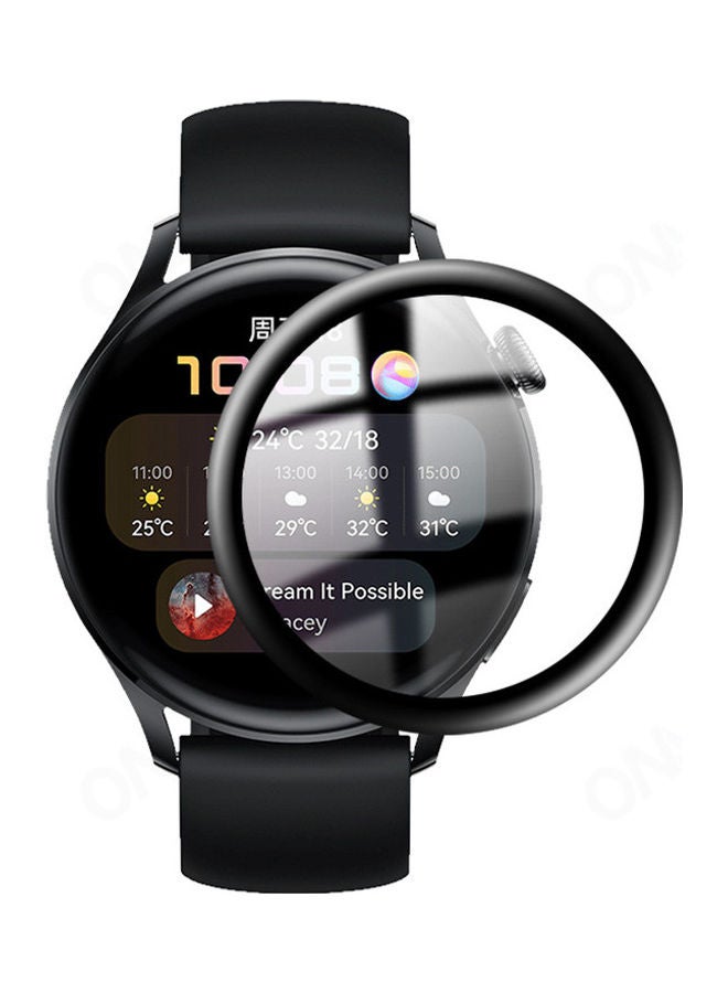 4-Piece 3D Screen Protector For Huawei Watch 3 Black