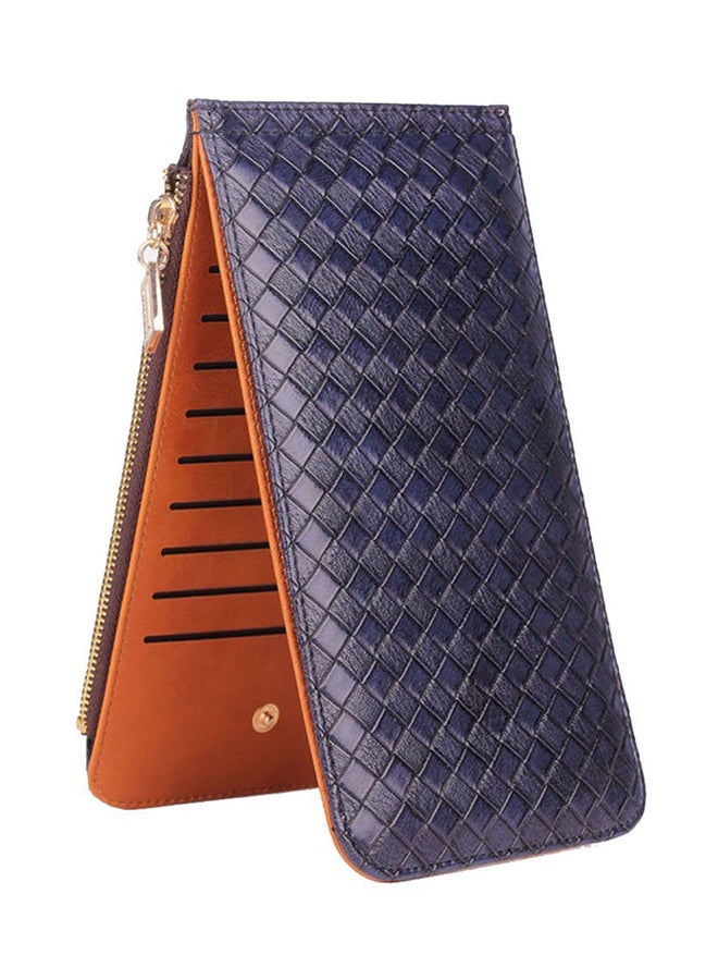 Slim Weave Wallet Blue