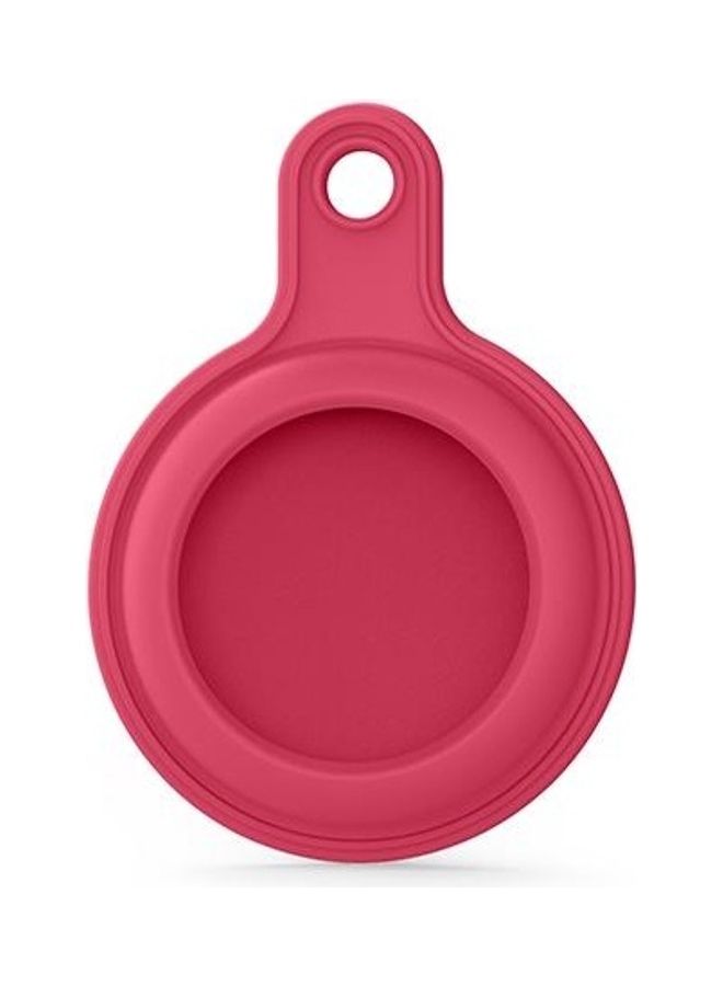 Protective Case With Keychain For Apple AirTag Rose Red