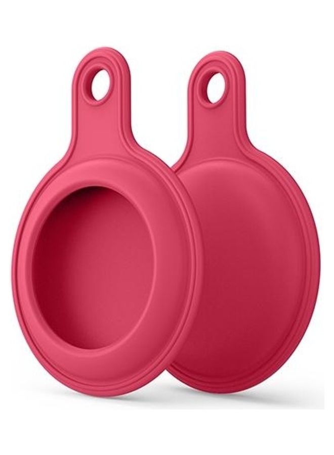 Protective Case With Keychain For Apple AirTag Rose Red