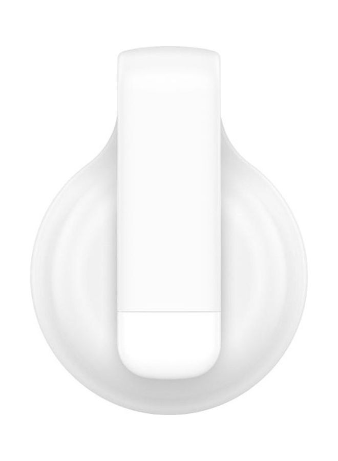 For Apple AirTag Silica Gel Anti-Scratch Shockproof Protective Cover Soft Case with Steel Clip White