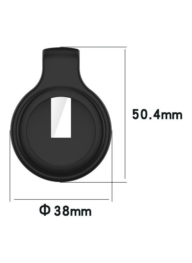 For Apple AirTag Silica Gel Anti-Scratch Shockproof Protective Cover Soft Case with Steel Clip White