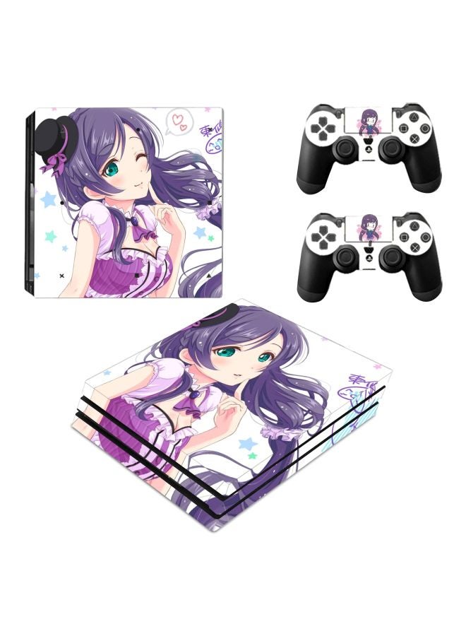 3-Piece Anime Character Printed Console And Controller Sticker Set For PlayStation 4 Pro