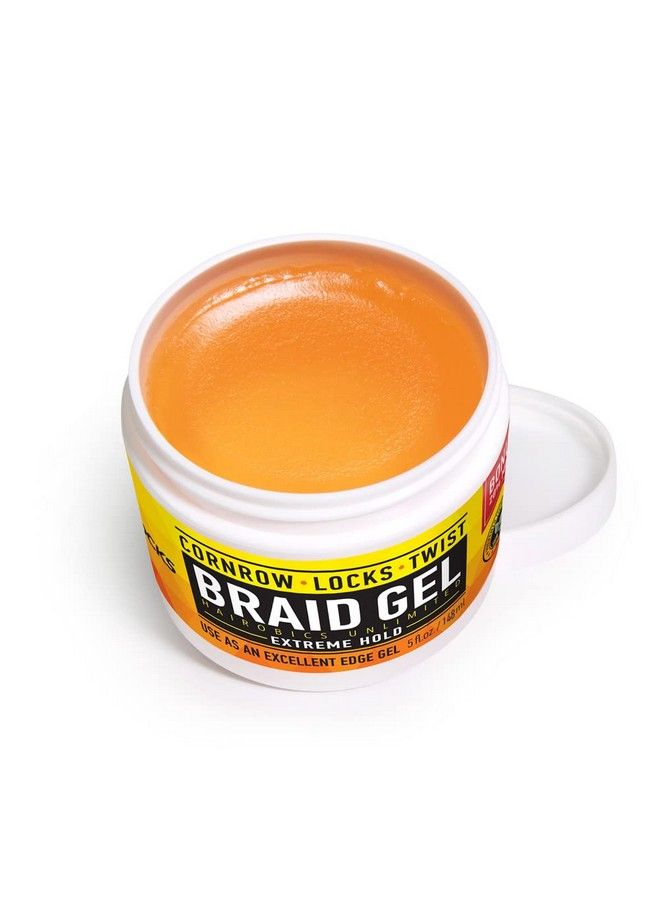 Braid Gel | Extreme Hold Smooths & Tames Frizz | No Flaking Or Drying | High Shine Long Lasting For Braids Locks Twists Cornrows | 5 Oz