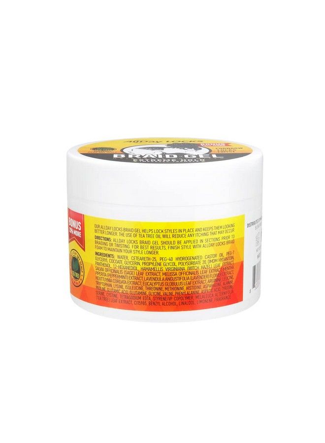 Braid Gel | Extreme Hold Smooths & Tames Frizz | No Flaking Or Drying | High Shine Long Lasting For Braids Locks Twists Cornrows | 5 Oz