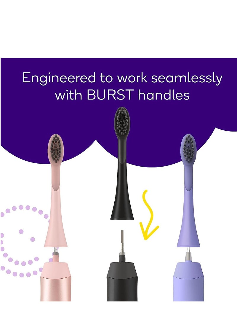 BURST Toothbrush Heads - Genuine BURST Electric Toothbrush Replacement Heads for BURST Sonic Toothbrush – Ultra Soft Bristles for Deep Clean, Stain & Plaque Removal - 3-Pack, Lavender