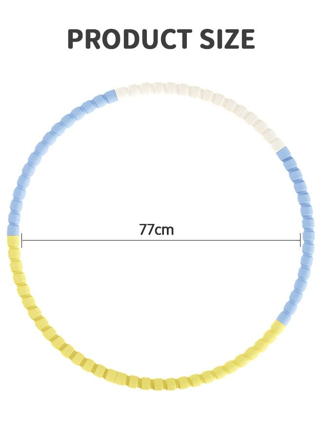 Hula Hoop Weighted Detachable Exercise Ring, 5 Sections Plus Size Portable for Home Life Sports Equipment, Fat Burning Core Exercise Equipment, Soft Padding Fascia Massage,30 in Diameter
