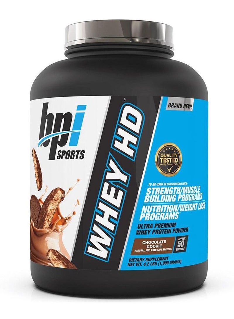 Whey HD Ultra Premium Whey Protein Powder 50 Servings 1900 gm Chocolate Cookie