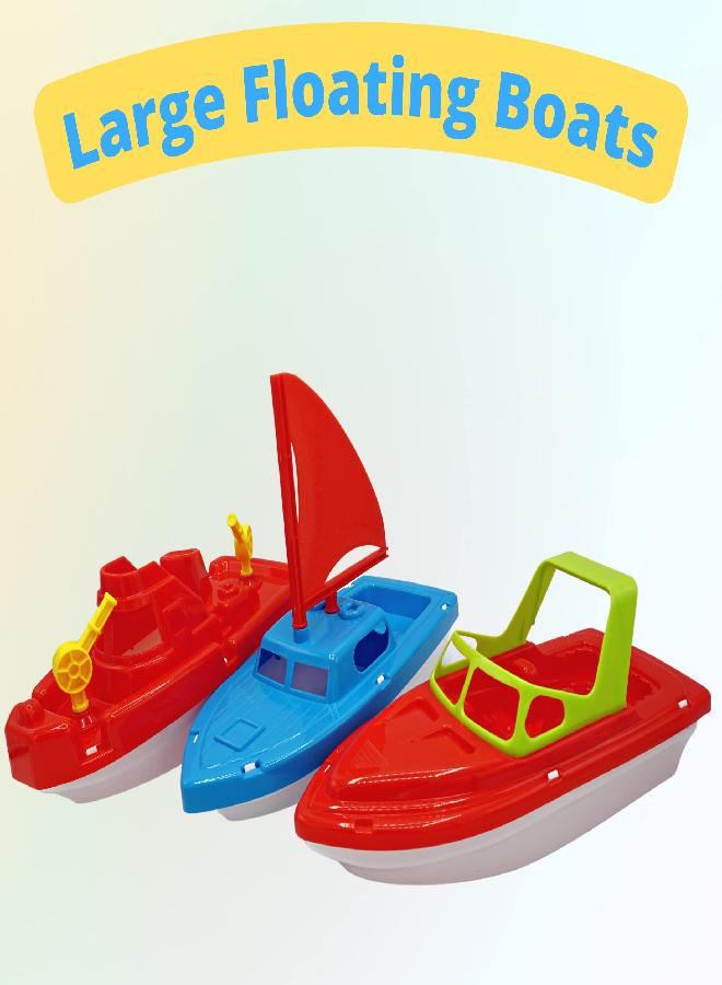 Toy Boat Bath Toys for Kids & Toddlers 3 Pack - Large 10