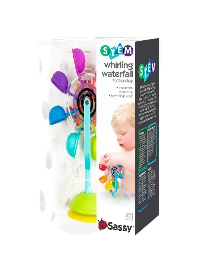 Sassy Whirling Waterfall Suction Toy for Bathtime - Stem - Ages 12+ Months, Multi