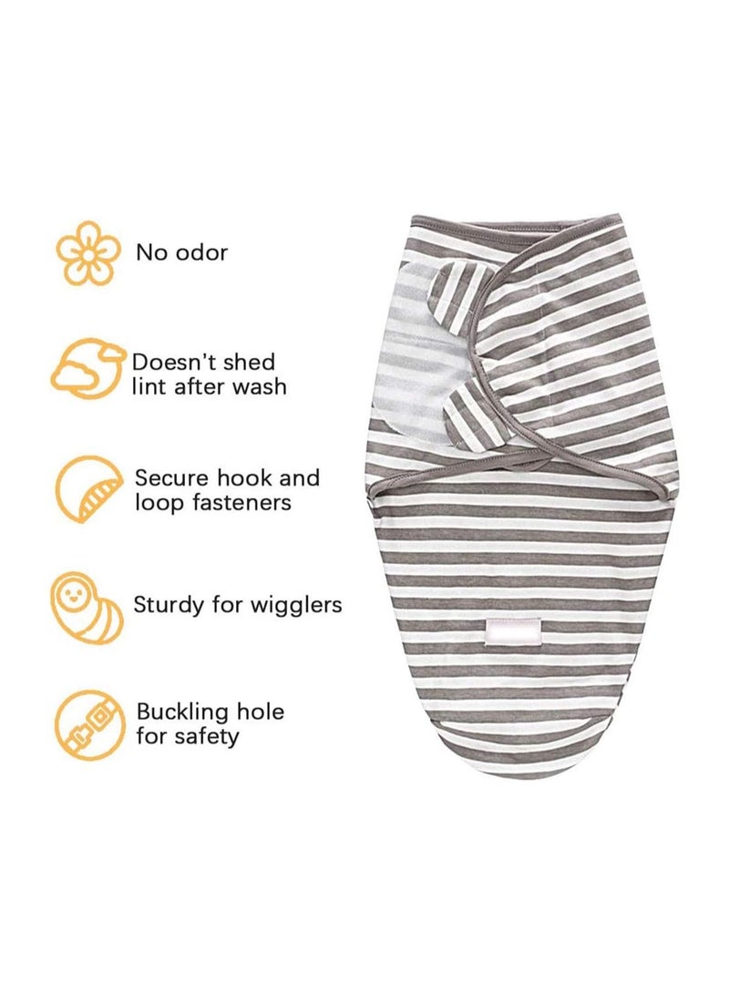 Baby Newborn Swaddle Blanket Adjustable Wrap Receiving Blanket Baby 100% Cotton Sleepsack 0-6 Months for Boys and Girls, 2 Pack