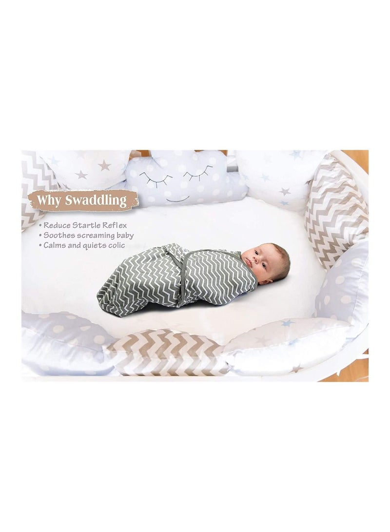 Baby Newborn Swaddle Blanket Adjustable Wrap Receiving Blanket Baby 100% Cotton Sleepsack 0-6 Months for Boys and Girls, 2 Pack