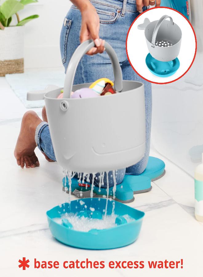 Skip Hop Bath Toy Storage, Moby Stowaway Bucket, Grey