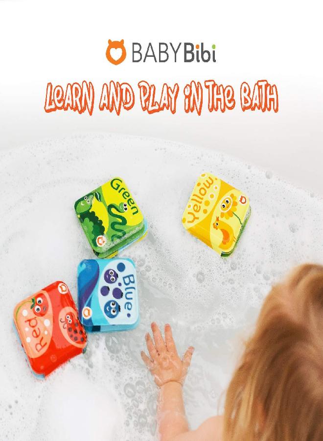BabyBibi Floating Baby Bath Books for Baby. Kids Learning Bath Toys. Waterproof Bathtime Toys for Toddlers. Kids Educational Infant Bath Toys. (Set of 4: Color Recognition Bath Books)