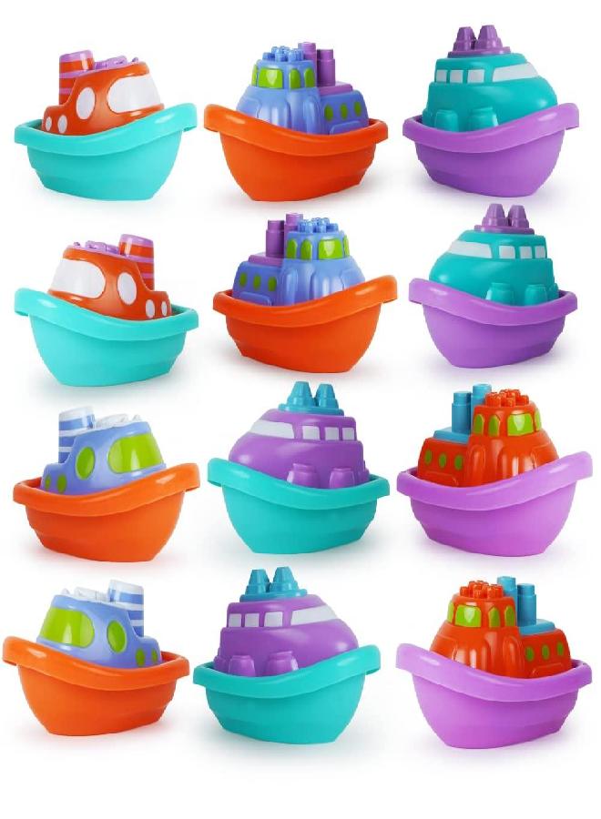 Boley Boats Bathtub Toys - 12 Pk Kids Bath Toys for Toddlers Ages 3+