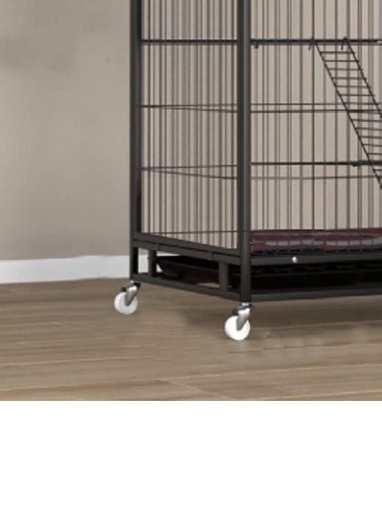 Pet Cage Playpen Box Kennel Crate with Hammock Wheels and Removable Tray for Cat and Dog