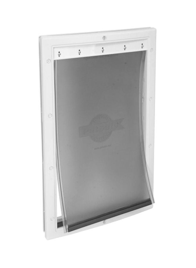 Plastic Pet Door Silver/White S