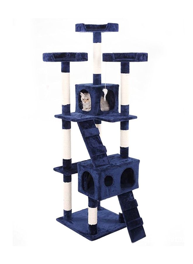 Multi-Level Cat Tree Height Activity Cat Tower Furniture For Large Small Cat 50x50x170 Cm Blue