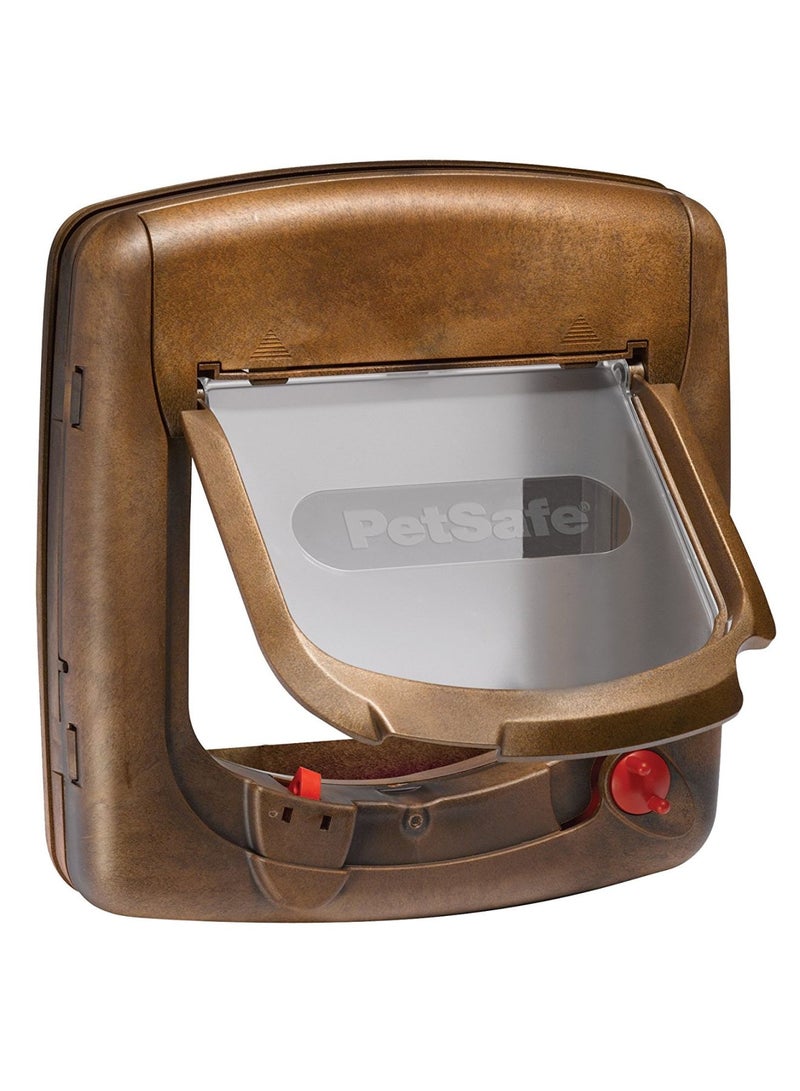 Magnetic 4 Way Locking Deluxe Cat Flap Wood