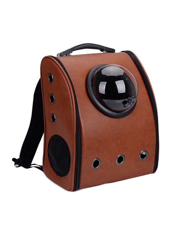Portable Pet Carrier Space Capsule Breathable Backpack For Dog And Cat Brown