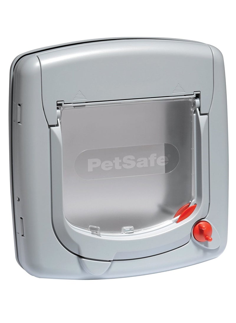 4 Way Locking Deluxe Cat Flap Grey