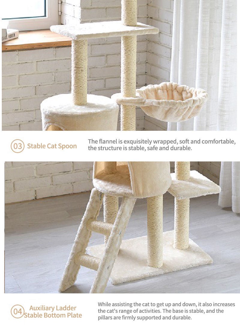 Living Equipment Cat Play Tower Cat Toy Multi Level Platform Cat Tree Sisal Pillar Large Cat Climbing Frame Cat Nest Luxury Cat Scratch Post Cat Tree