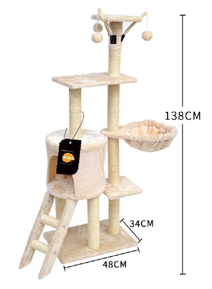Living Equipment Cat Play Tower Cat Toy Multi Level Platform Cat Tree Sisal Pillar Large Cat Climbing Frame Cat Nest Luxury Cat Scratch Post Cat Tree