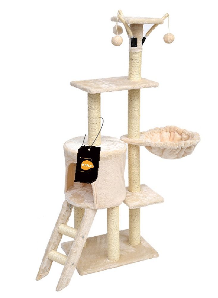 Living Equipment Cat Play Tower Cat Toy Multi Level Platform Cat Tree Sisal Pillar Large Cat Climbing Frame Cat Nest Luxury Cat Scratch Post Cat Tree