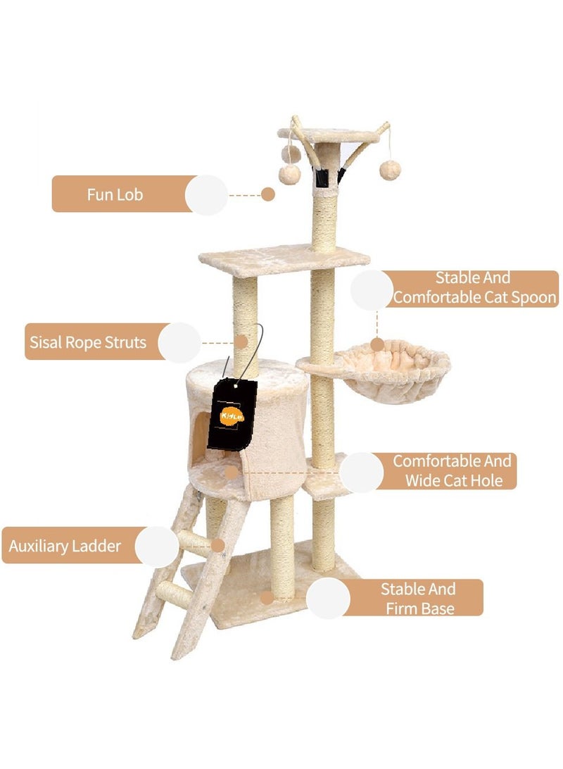 Living Equipment Cat Play Tower Cat Toy Multi Level Platform Cat Tree Sisal Pillar Large Cat Climbing Frame Cat Nest Luxury Cat Scratch Post Cat Tree
