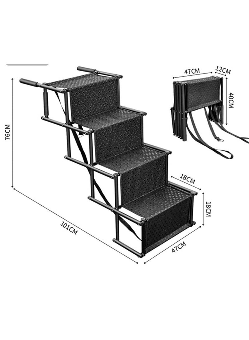 Dog Ramps with 5 Stairs  Upgraded Frame Pet Steps for SUV Cars High Beds Portable and Folding Stair for Large Dog with Light Weight and Non Slip Surface