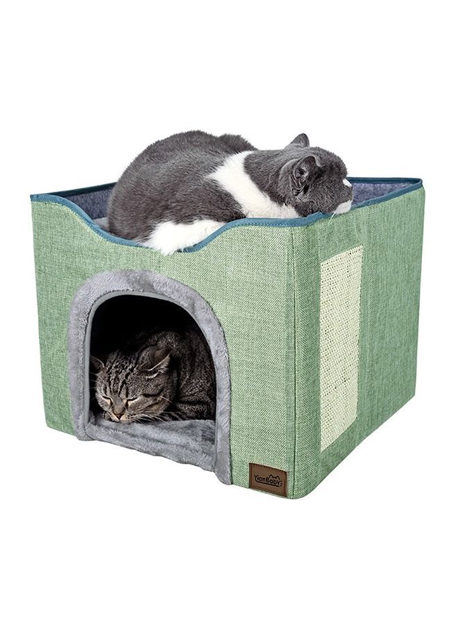 Neostyle Foldable House for Indoor Cats Green One Piece