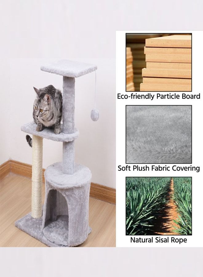 Cat Tree House Tower with Multi-layer Structure Design and Scratching Post