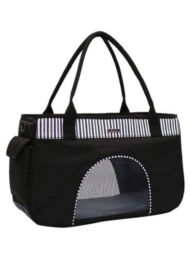 Portable Pet Carrier Travel Bag Black/White/Grey Large