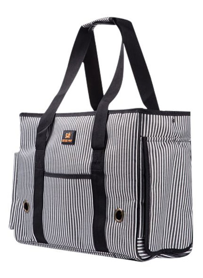 Portable Pet Carrier Travel Bag Black/White Large
