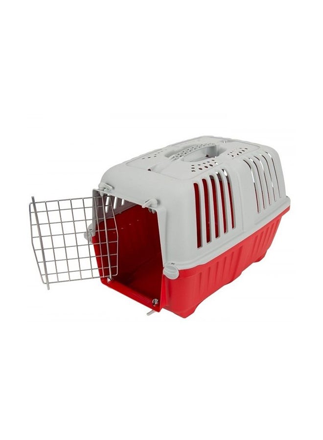 Pet Carrier White/Red/Silver