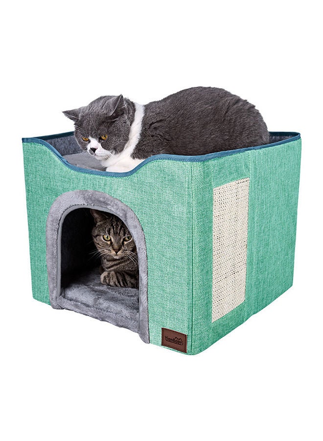 Foldable House For Indoor Cats Cyan One Pieces