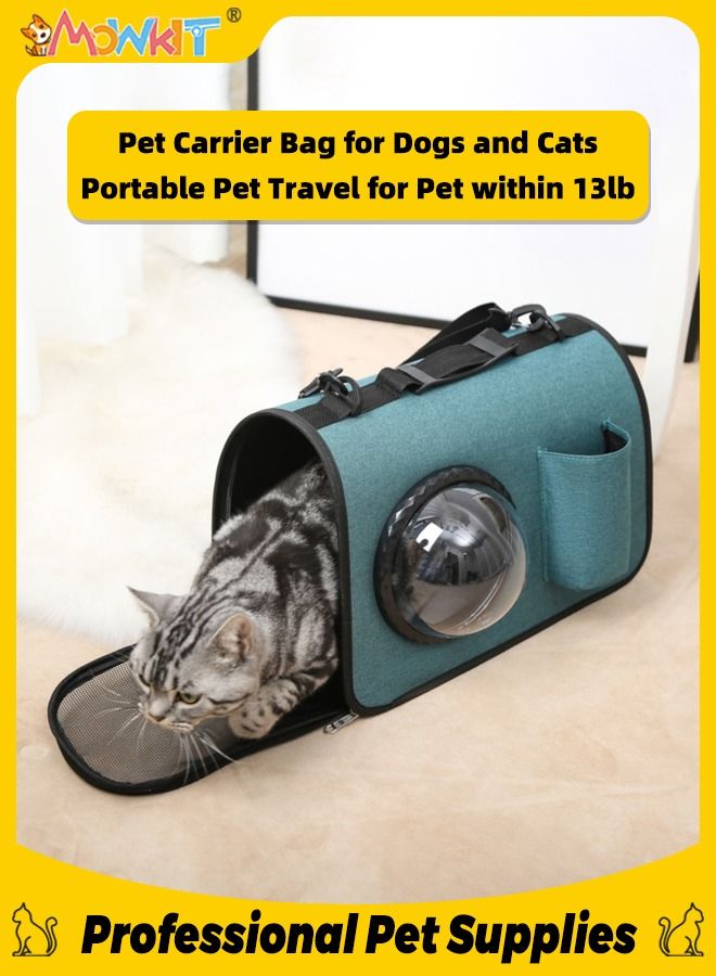 Pet Carrier Bag for Dogs and Cats Portable Folding Fabric Pet Travel for Pet within 13lb Breathable and Durable Gifted Mat and Window Covers