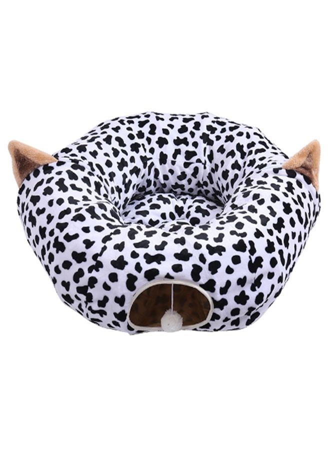 Soft Plush Round Pet with Tunnel Round Scratch Resistant Cat Bed