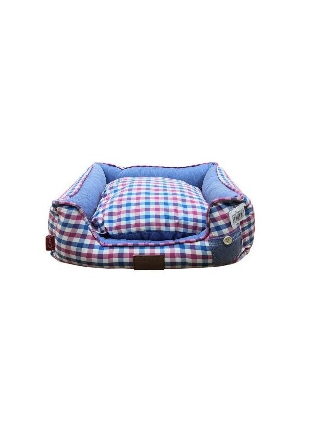 Cushion Check Design For Pets Mixed Colour 50 X 40 X 14cm