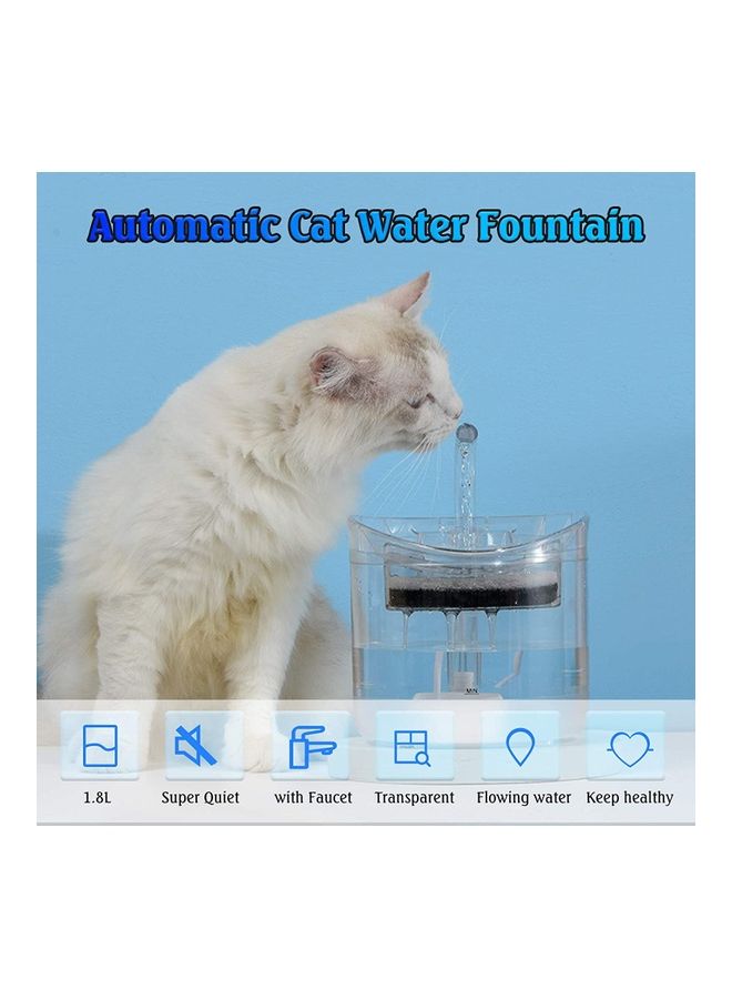 1.8L Automatic Cat Water Fountain Clear