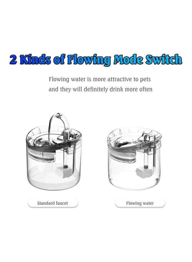 1.8L Automatic Cat Water Fountain Clear