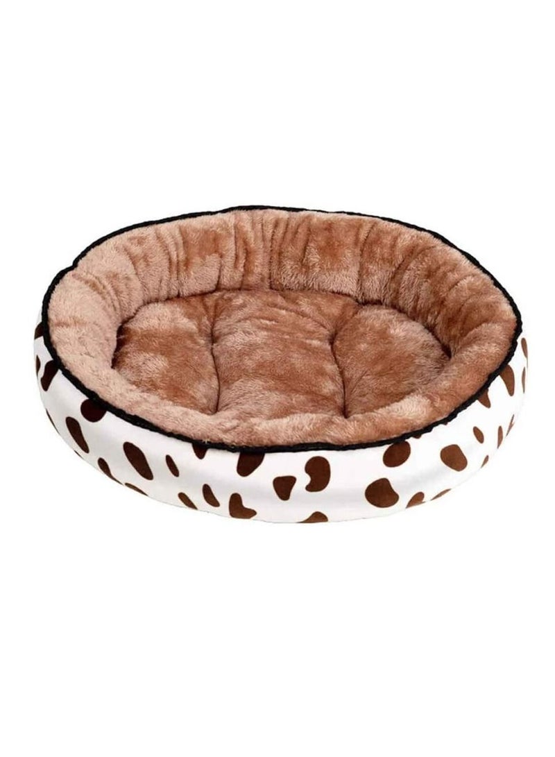 Dog Bed Pet Cat Bed Soft Fluffy Cushion Bed Comfortable and Washable Pet Mattress Brown/White