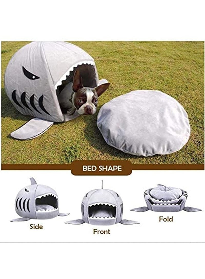 L Size grey warm Soft Dog House Pet Sleeping Bag Shark Dog Kennel Cat House